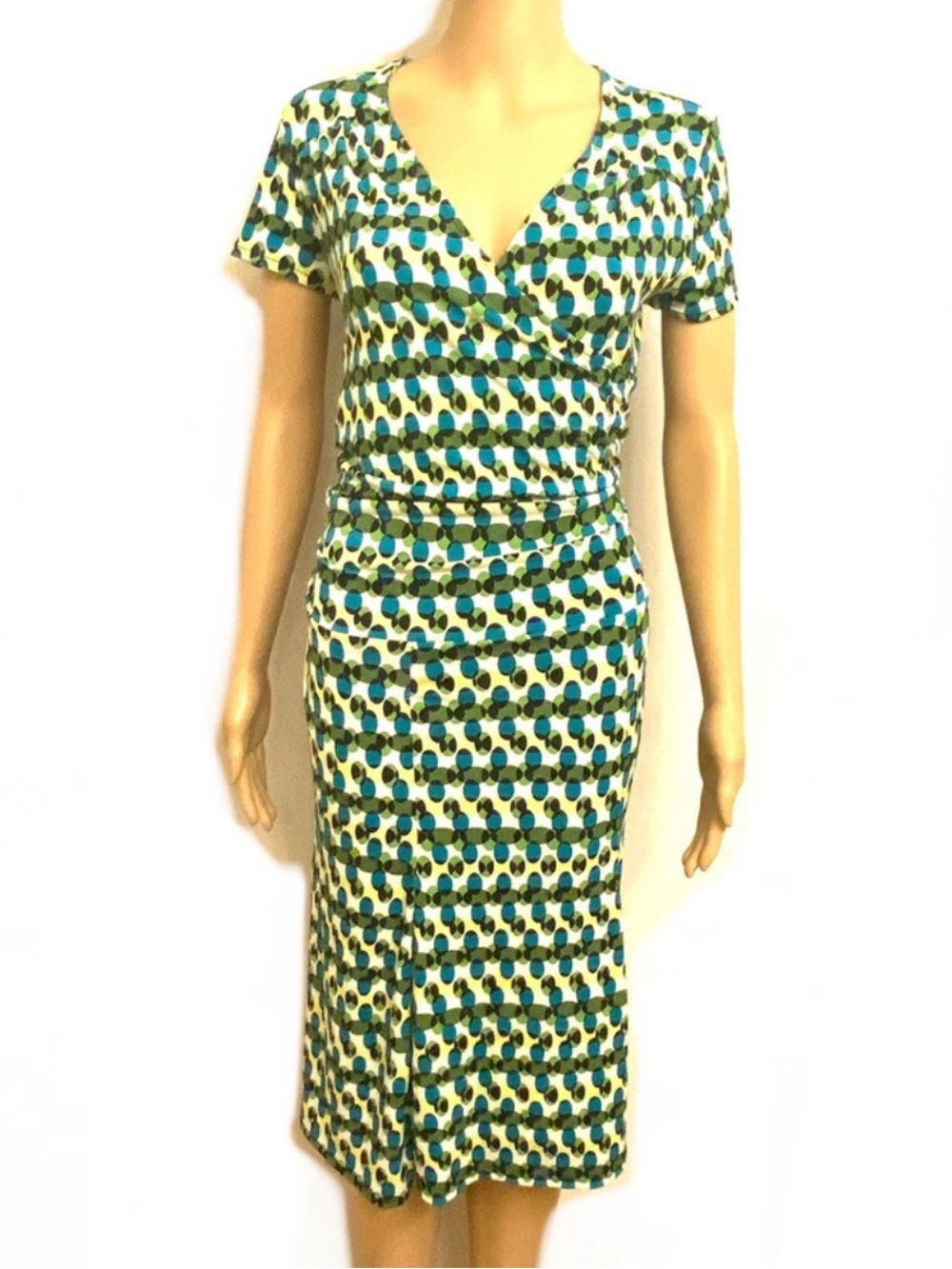 George Blue and Green Patterned Midi Dress